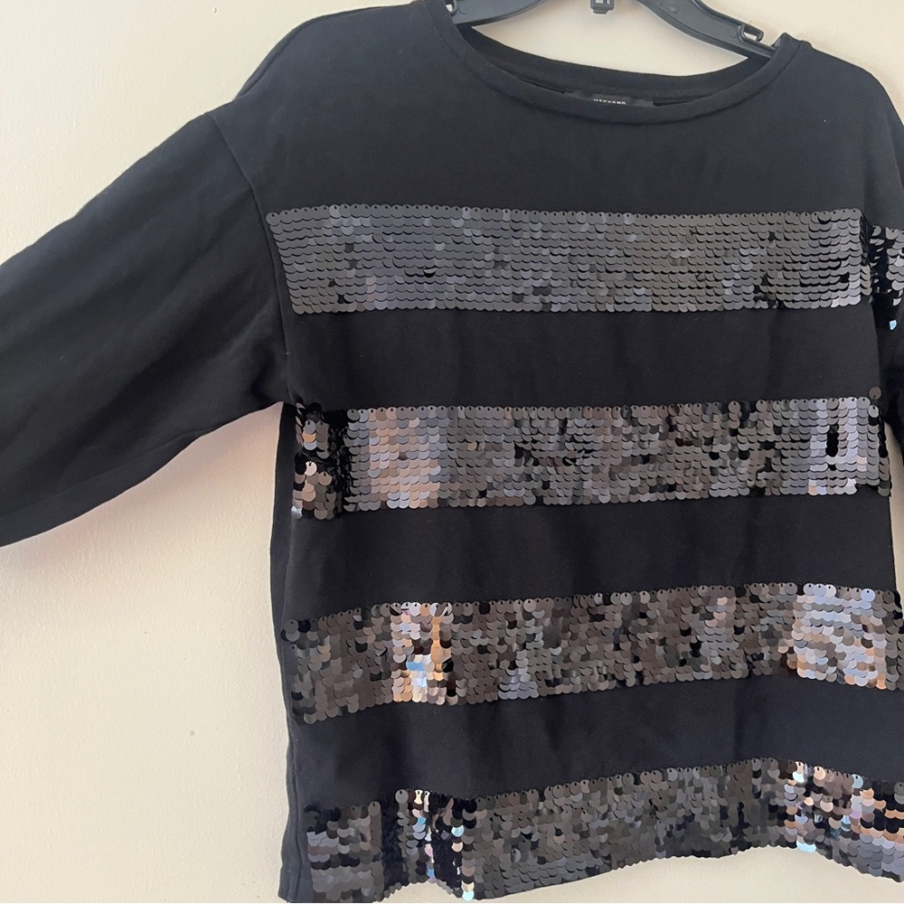 MaxMara Black Sequin Blouse with 3/4 Sleeves - Picture 5 of 9
